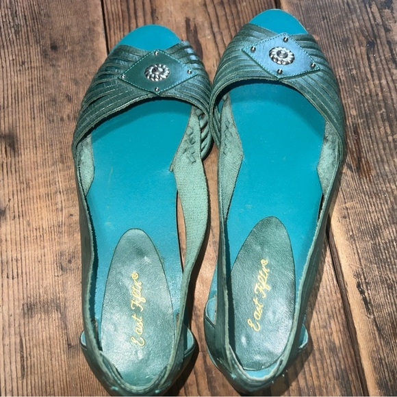 East Fifth Sandals Women’s Size 6B Turquoise Leather - Picture 10 of 11
